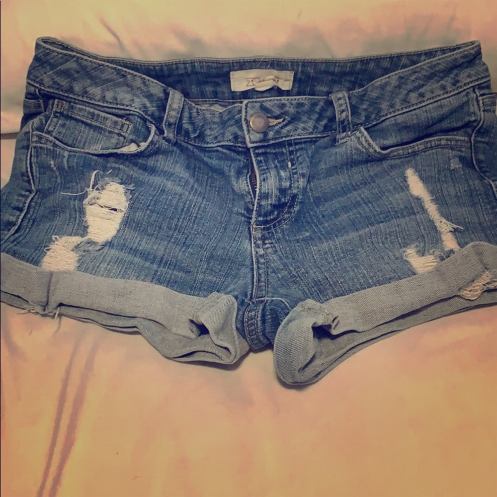 Jean shorts.